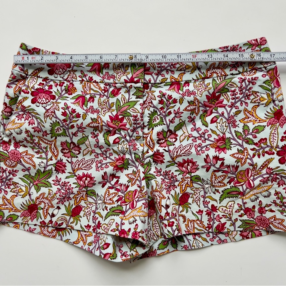 LOFT High Waist Floral Women's Shorts - Pink and Green - Picture 5 of 6